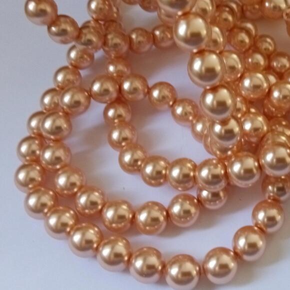 Quality Czech Glass Pearl Beads 10mm- Peach - Picture 4 of 5